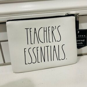 Rae Dunn White Teacher's Essentials Pouch